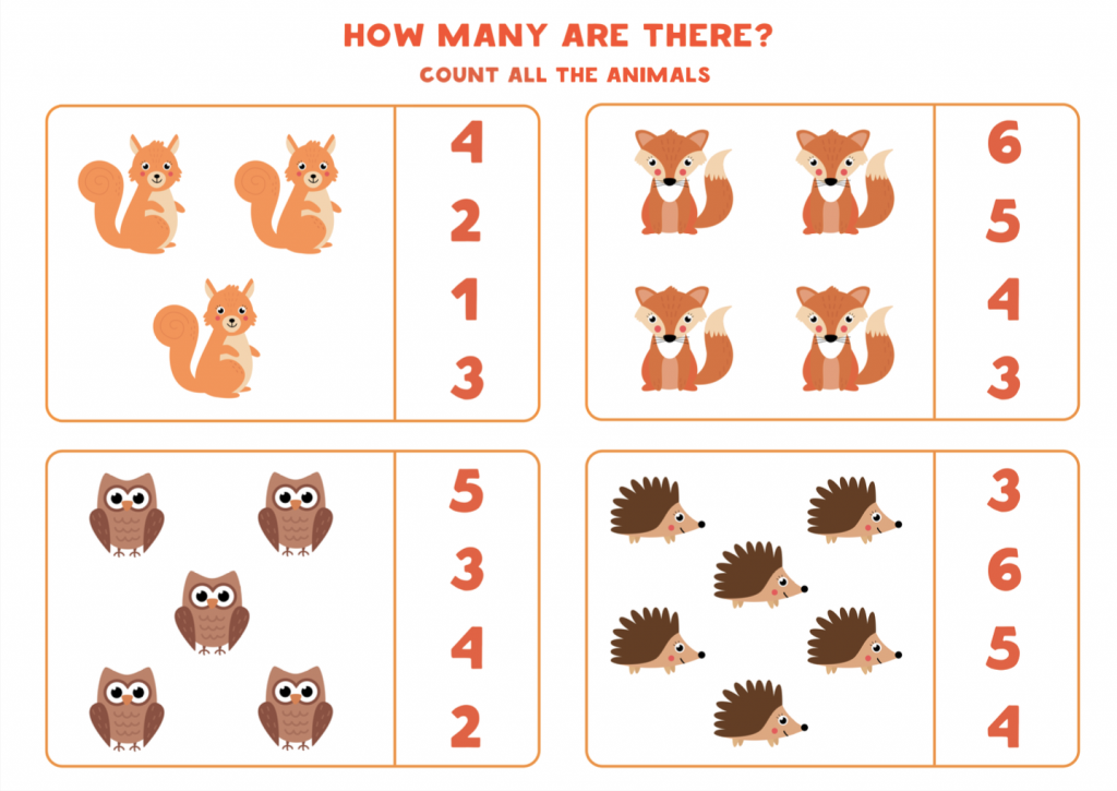 How many, counting animals