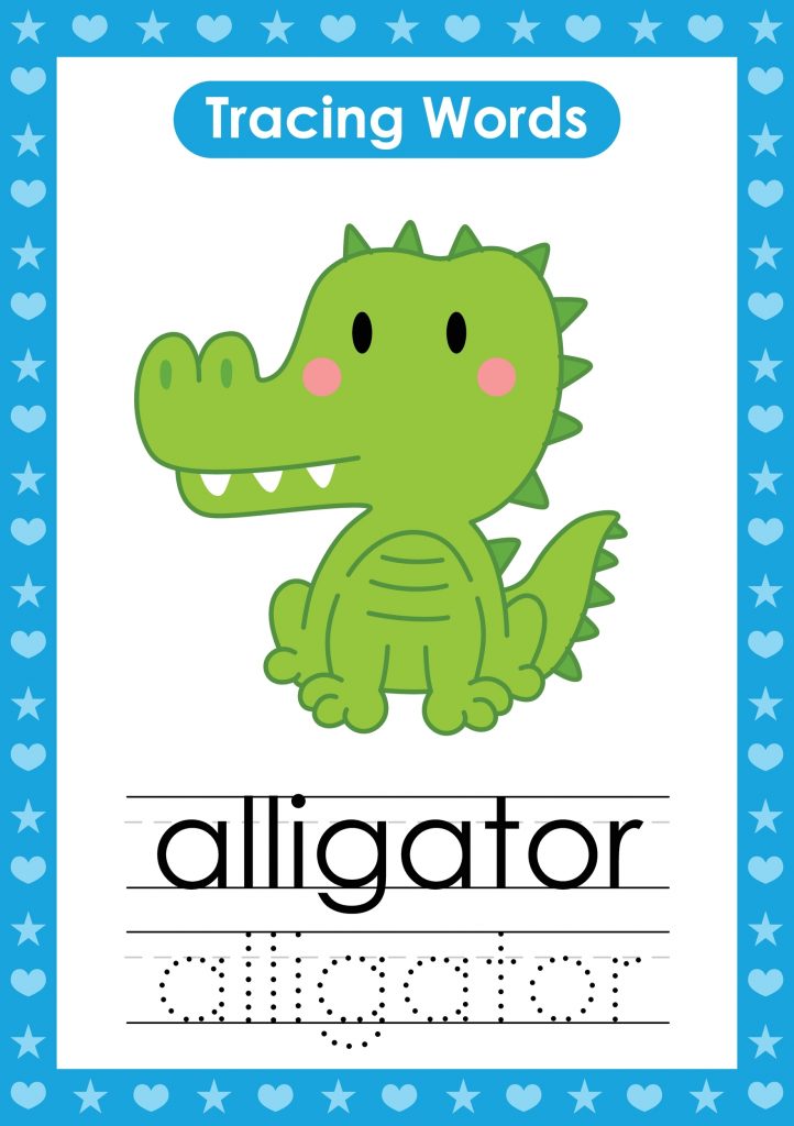 write letters, animal, alligator